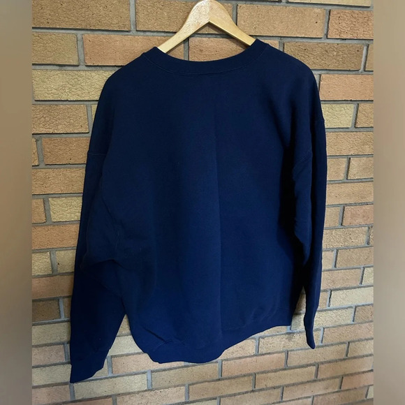 Vintage 90s Nike Swoosh Navy Blue Sweatshirt Crewneck Pullover Size Large - Picture 5 of 5